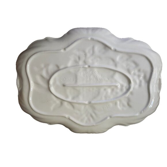 Lane & Co Ceramic Serving Platter Raised Fruit Design 1958 Van Nuys CA Pottery - Picture 2 of 4